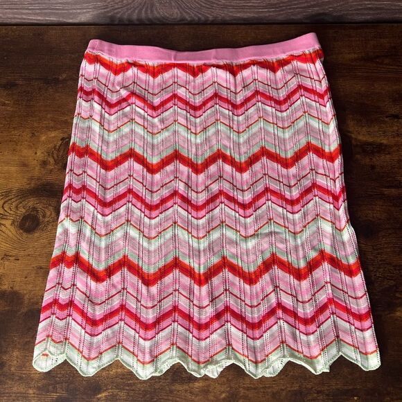 Torn by Ronny Kobo Pink Red Chevron Crochet 2-Piece Set Skirt Set. Medium. NWT! - Picture 10 of 16